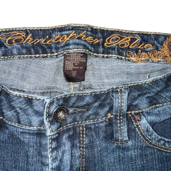 Christopher Blue Jeans Women 12 Mid Rise Straight Stretch Denim Classic Blue - Picture 5 of 10